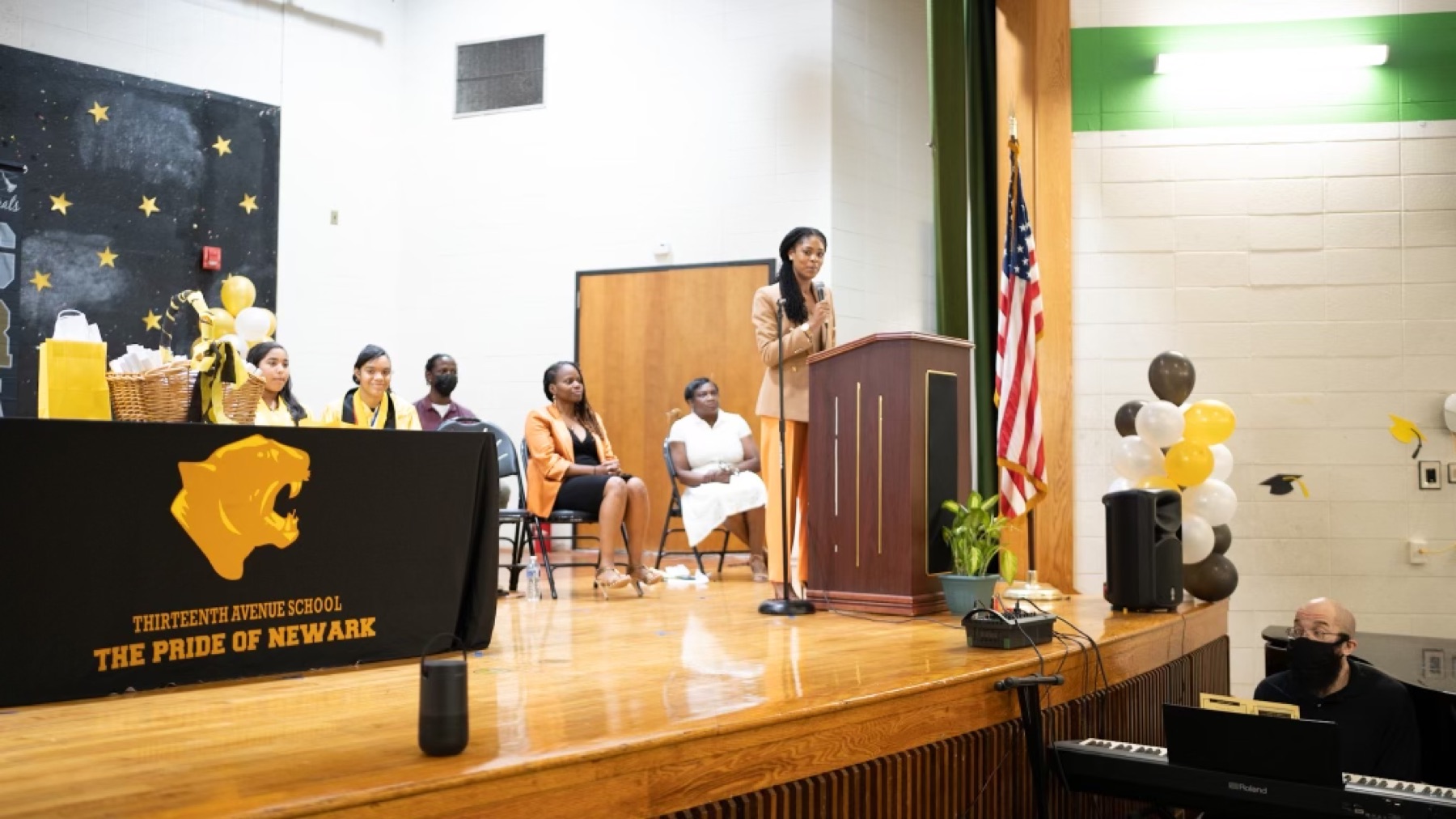 Dr. Joyce with educators and students